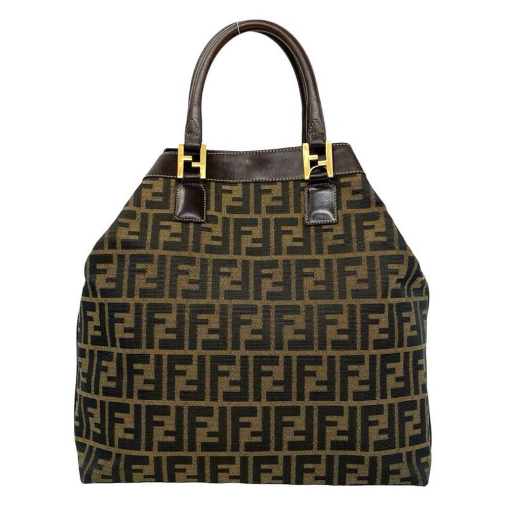 FENDIFFCanvasLeatherHandbag